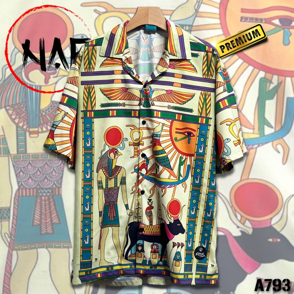 เสื้อฮาวาย ผ้าไหม อียิปต์ มุมตะวันตก A793