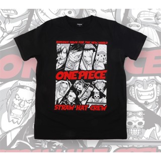 NEX☒☢♀เสื้อยืดผ้าฝ้ายอะนิเมะ One Piece เสื้อยืด STRAW HAT CREW