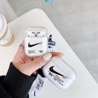 เคสหูฟังบลูทูธไร้สาย กันฝุ่น ลายโลโก้ Nike พร้อมสายคล้อง แฟชั่นเรียบง่าย สําหรับ Airpods 1 2 Pro3 [CAN]