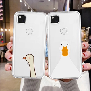 เคสโทรศัพท์มือถือแบบนิ่ม ใส กันกระแทก ลายเป็ดตลก สําหรับ Google Pixel 7 7a 6 Pro 5a 4 3a 3 2 XL