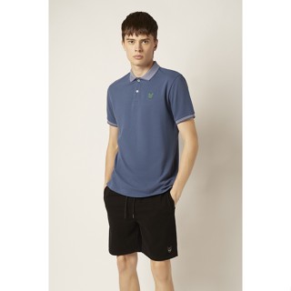 ESP เสื้อโปโลลายเฟรนช์ชี่ ผู้ชาย สีน้ำเงิน | Frenchie Polo Shirt | 3742