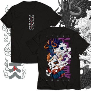 ❒◐♕เสื้อยืดอนิเมะ - เสื้อ One Piece Gear 5 Luffy x Kaido x Onigishima