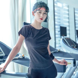 🔥 ใหม่ล่าสุด 🔥 Yoga Wear เสื้อยืด #Running Gym Wear #Womens Slim Fit แขนสั้นกีฬาวิ่ง / โยคะ