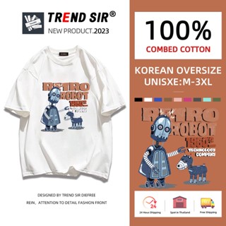 ⚡พร้อมส่ง⚡️เสื้อยืด oversize cotton 100 เสื้อยืดคอกลม ทรงหลวมเสื้อยืดโอเวอร์ไซส์เสื้อยืดไซส์ใหญ่มี7สี M-3XL