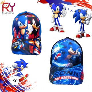หมวกเบสบอล 3D โซนิค ลายการ์ตูน สีฟ้า ปรับได้ 52-54 ซม.