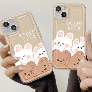 เคสโทรศัพท์มือถือ ซิลิโคนนิ่ม ใส กันกระแทก ลายกระต่ายน่ารัก สําหรับ Samsung S21 FE S22 Ultra S23 Plus S20 Galaxy A21S A51 A22 A34 A54 A12 A53 A52S 5G A33 A13 A32