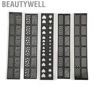 Beautywell Nail Art Stamping Plates  5 Sheets Nail Art Stencils Plates Special Designs Skin Friendly  for Nail Salon