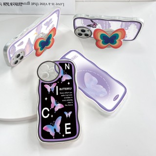 Samsung Galaxy A02 A03 A03S A04 A04S Core เคสซัมซุง สำหรับ Case Beautiful Butterfly Wavy Bracket เคส เคสโทรศัพท์ เคสมือถือ Full Cover Soft Phone Cases Casing