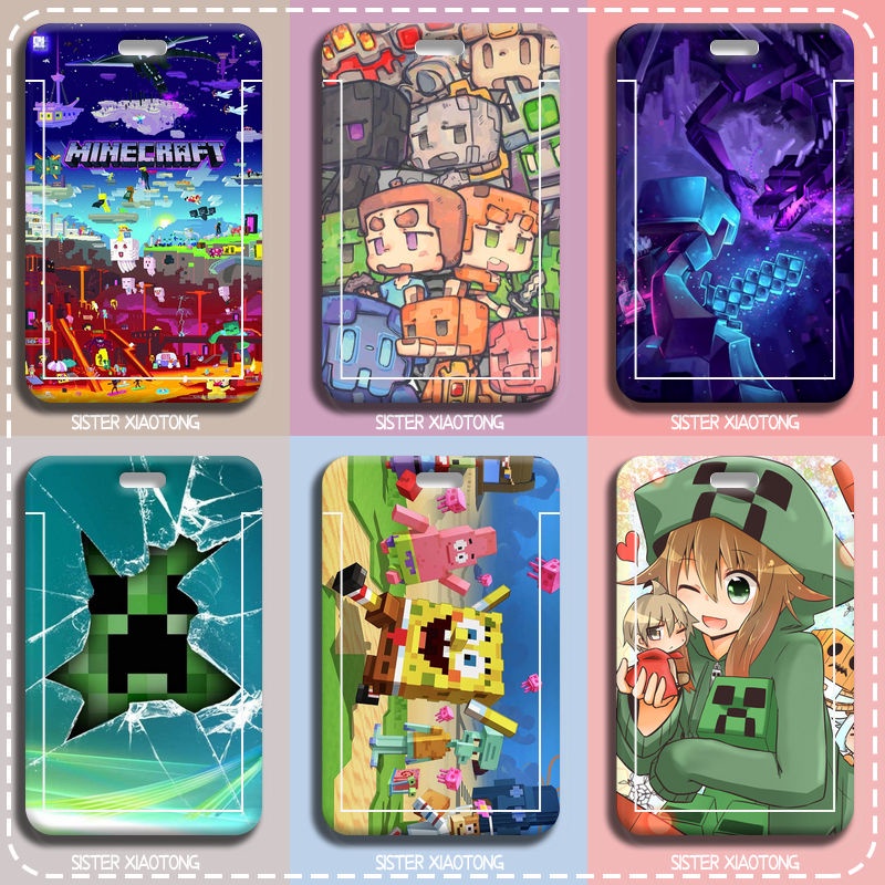อะนิเมะการ์ตูน Minecraft MC ที่กําหนดเองนักเรียน ID Card ส่วนบุคคล ID Card Metro Card Holder