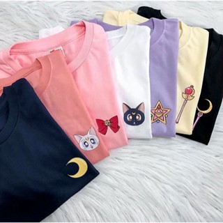 【เสื้อยืดใหม่】SAILOR MOON Shirt LUNA ARTEMIS Cat Anime Adorable Aesthetic Print Designs Millennial Tees Unisex