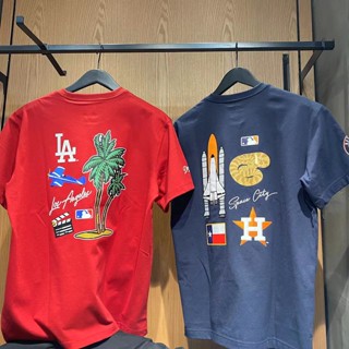 Newera Newera MLB city logo series printed short-sleeved T-shirt mens and womens same style multi-color loose trend