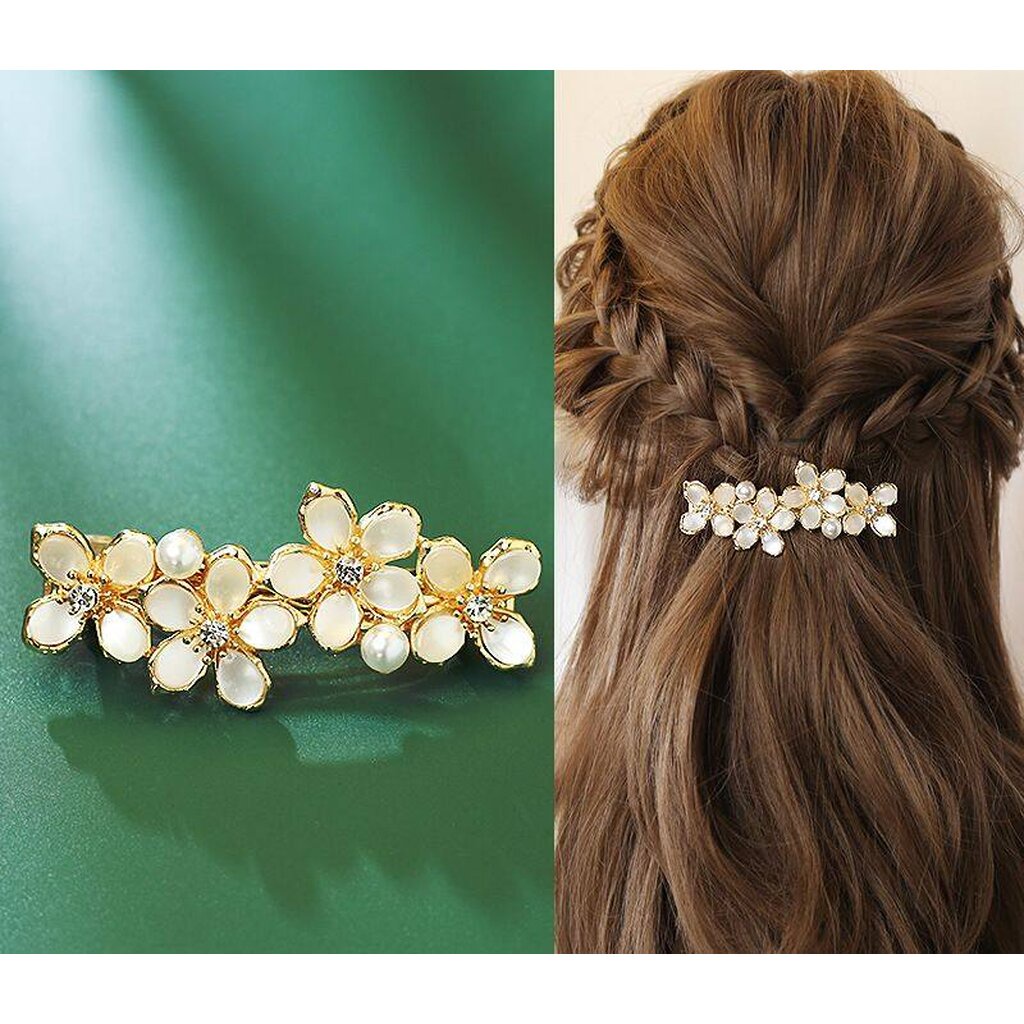 MYPINK 💕คลิปติดผม คลิปหนีบผมโอปอล เรียบ หรู ดูดี กิ๊บติดผมผู้หญิง - รูปที่ 4