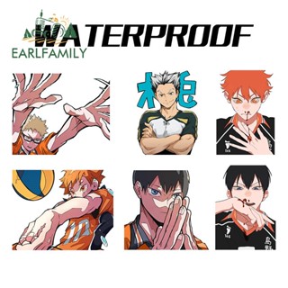 Earlfamily สติกเกอร์ไวนิล ลายการ์ตูน Haikyuu AnimePeeker ป้องกันรอยขีดข่วน สําหรับติดตกแต่งรถยนต์ รถบรรทุก รถจักรยานยนต์ รถบ้าน 13 ซม.