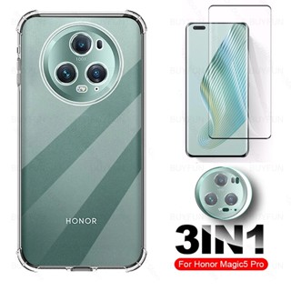 3in1 Protective Glass For Huawei Honor Honar Magic 5 Pro Magic5 Lite Magic5Lite Clear Shockproof Case Camera Lens Cover Tempered Film