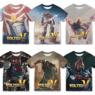 เสื้อยืดแขนสั้น พิมพ์ลาย Voltes V Legacy ระบายอากาศ แฟชั่นฤดูร้อน สําหรับเด็กผู้ชาย เหมาะกับงานปาร์ตี้วันเกิด