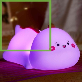 โคมไฟ LED รูปไดโนเสาร์ 1W 1200mAh ชาร์จ USB หลากสีสัน สําหรับตกแต่ง