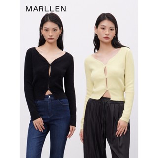 Marllen เสื้อคาร์ดิแกน คอวี กระดุมแถวเดียว เอวสูง ผ้าถัก เป็นมิตรกับผิวหนัง ขนาดเล็ก แพ็ค 9