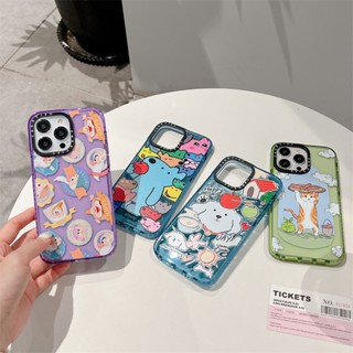 Casetify เคสโทรศัพท์มือถือ พลาสติก TPU กันกระแทก ลาย Happy Day Cat แต่งกลิตเตอร์ มีลายด้านข้าง สําหรับ iPhone 14 13 12 11 Pro Max 14 Plus