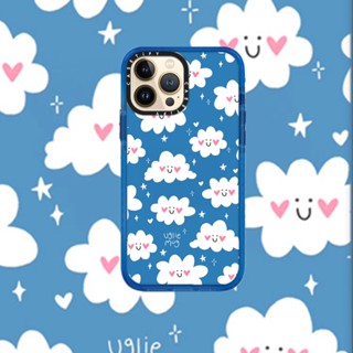 Casetify เคสโทรศัพท์มือถือแบบแข็ง ลายก้อนเมฆ หน้ายิ้มน่ารัก สําหรับ iPhone 14 14 ProMax 13 Pro 12P