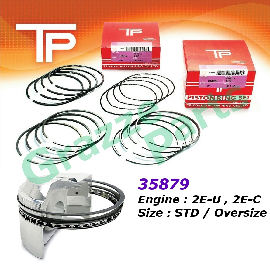 TP ชุดแหวนลูกสูบสําหรับ Toyota Corolla Corona Starlet EE80 EE90 EE100 1.3 3F 2E-U 2E-C (73.0 มม.) (3