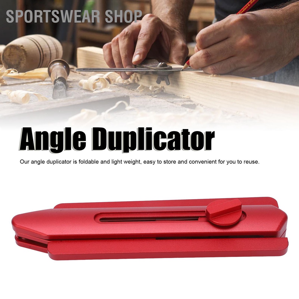 Sportswear Shop  Red Mitre Saw Angle Duplicator พับได้ ความต้านทานการกัดกร่อน Waterproof Finder ไม้โปรแทรกเตอร์ 180°