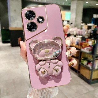 เคสโทรศัพท์ซิลิโคน TPU แบบนิ่ม ป้องกันกล้อง ลายการ์ตูนหมี สําหรับ Infinix Hot 30i Hot 30 X669 X6831