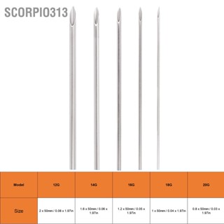  Scorpio313 เข็มเจาะร่างกายมืออาชีพ 100 ชิ้น 304 สแตนเลสใช้แล้วทิ้งเครื่องมือเข็มเจาะร่างกายที่ปลอดภัย