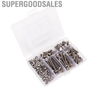 Supergoodsales Hex Bolts Nuts M4  Oxidation Hex Bolts Screw with Storage Box for Machinery