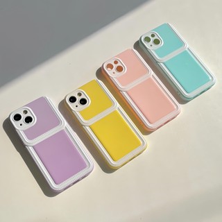 เคสโทรศัพท์ซิลิโคน tpu แบบนิ่ม สีแคนดี้ ป้องกันเลนส์กล้อง สําหรับ iPhone 14 13 12 11 PRO MAX