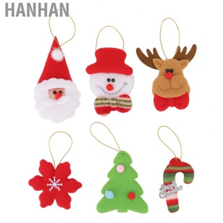 Hanhan 6 Pcs Christmas Tree Hanging Decorations Snowflakes Elk Snowman Christmas Deco U