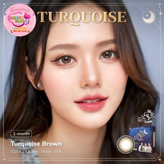 KittyKawaii คอนแทคเลนส์สายมู Turquoise Eff.19 Brown ใหญ่