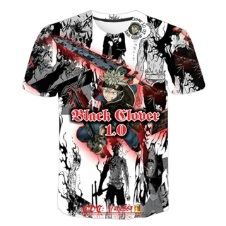 เสื้อยืด พิมพ์ลายอนิเมะ Black Clover สไตล์ฮาราจูกุ สตรีท สําหรับผู้ชาย 2022