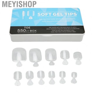 Meyishop Fake Toenail Tips  550pcs Artificial Ultrathin Full Cover Toenail Tips Breathable with Storage Box for Home