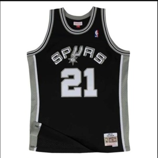 เสื้อกีฬาแขนสั้น ลายทีม Mitchell &amp; Ness San Antonio Spurs Tim Duncan 21 98-99