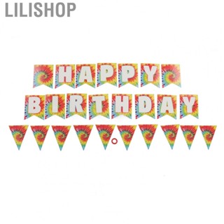 Lilishop Birthday Bunting Banner Happy Birthday Banner Foldable for Window