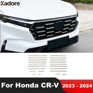 แถบตาข่ายครอบกระจังหน้ารถยนต์ สเตนเลส อุปกรณ์เสริม สําหรับ Honda CRV CR-V 2023 2024