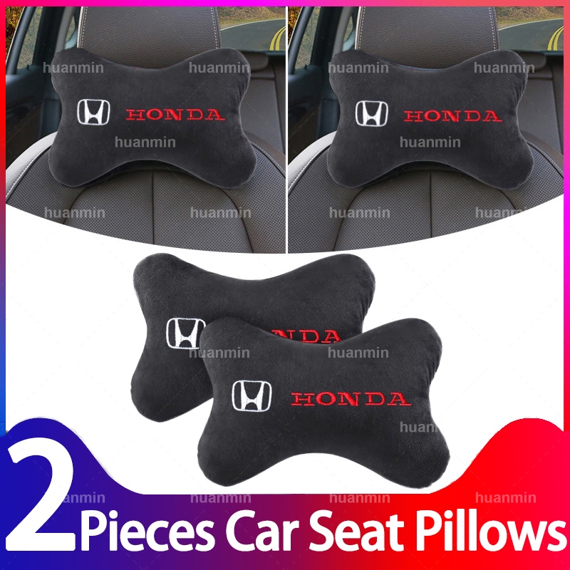 2 ชิ้นHondaรถHeadrestคอหมอนรถที่นั่งคอหมอนสีดําภายในรถสําหรับHonda City Civic VEZEL Jazz BRV CRV Adv