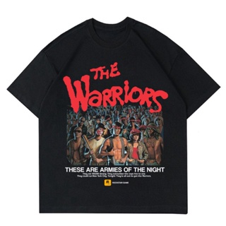 พร้อมส่ง ผ้าฝ้ายบริสุทธิ์ T-shirt    KAOS THE WARRIORS VINTAGE   FILM GAME THE WARRIOR  RAPTEE WARRIORS HITAM PUTIH