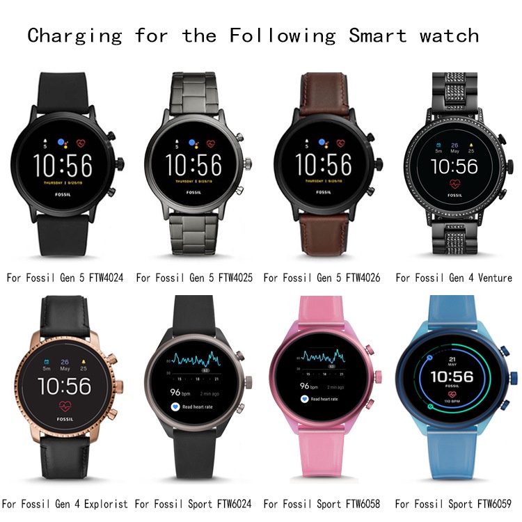 สําหรับ Fossil GEN 6/5/4 สมาร์ทวอท์ชสายชาร์จแม่เหล็กอุปกรณ์เสริมนาฬิกา