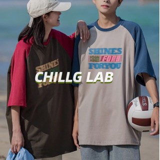 CHILLG LAB เสื้อยืดการ์ตูนอะนิเมะคอกลมเสื้อยืดผู้ชายมาตรฐานฤดูร้อนแฟชั่นน้ำแบรนด์แขนสั้นแนวโน้มแฟชั่นเยาวชนทุกวันใหม่