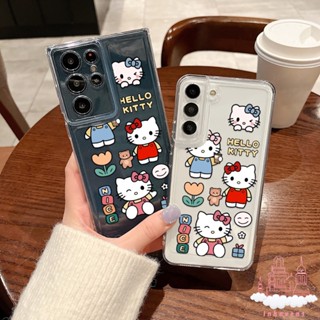 เคสซิลิโคนนิ่ม ลายคิตตี้ กันกระแทก สําหรับ Samsung Galaxy S23 Ultra S22 S21 Plus S20 FE A30 A32 A03 Core