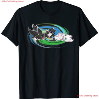 【ใหม่】เสื้อยืดผ้าฝ้าย  Unisex How To Train Your Dragon 3 Hidden World Siblings T-Shirt เสื้อยืดพิมพ์ลายภา