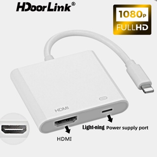 Hdoorlink Light-ning เป็น HDMI อะแดปเตอร์ทีวี 1080P HD ตัวแปลงอะแดปเตอร์ AV ดิจิทัล สําหรับ iP-hone iPd เป็น TV หน้าจอเดียวกัน สําหรับสาย HDMI Light-ning