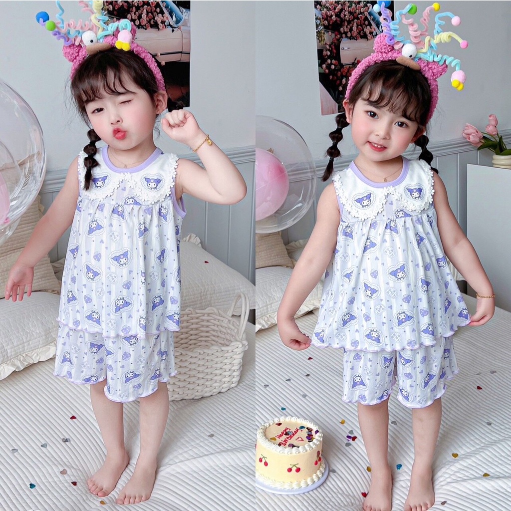 MAX BABY พร้อมส่ง ชุดนอนเด็ก แขนกุดลายการ์ตูน ผ้าร่องนุ่มสวมใส่สบาย(777)