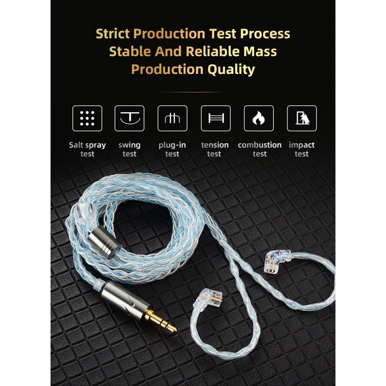 Qkz T1 สายอัพเกรดหูฟัง ชุบเงิน 3.5 0.75 2PIN WOPP