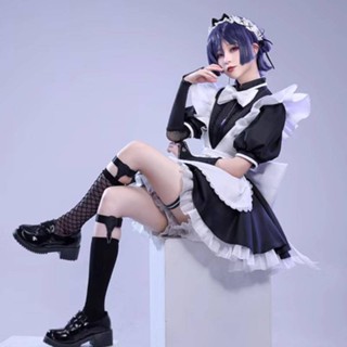 [Wetrose] ชุดคอสเพลย์แม่บ้าน Genshin Impact Cos สําหรับผู้ชายและผู้หญิง Scaramouch Wanderer Maid Cosplay