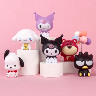 โมเดลตุ๊กตาฟิกเกอร์ Kuromi Pochacco Cinnamoroll Sanrio ขนาดเล็ก ของเล่นสะสม สําหรับตกแต่งเค้ก