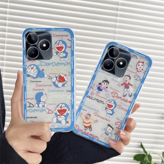 ใหม่ เคสโทรศัพท์ซิลิโคน TPU ใส แบบนิ่ม ลายการ์ตูนโดราเอมอนน่ารัก บางพิเศษ สําหรับ Realme C53 C55 NFC 10T 5G 2023