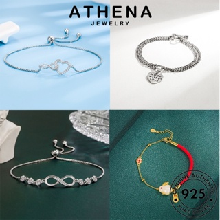 ATHENA JEWELRY แท้ เครื่องประดับ Silver ผู้หญิง กำไล แฟชั่น เงิน 925 วินเทจ มอยส์ซาไนท์ไดมอนด์ กำไลข้อมือ ผู้หญิง ต้นฉบับ เครื่องประดับ เกาหลี M056