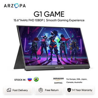 Arzopa มอนิเตอร์เกมมิ่ง HDR 15.6 นิ้ว 144Hz 1080P FHD แบบพกพา สําหรับ Switch Xbox PS5 แล็ปท็อป PC Mac Raspberry